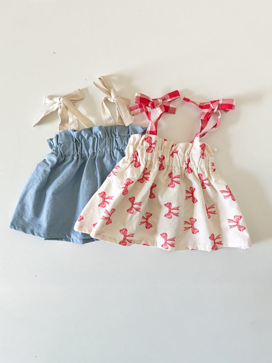 Baby/Toddler Aosta SS25 Tie Shoulder Top (3m - 5y) - 2 Colors kids outfit