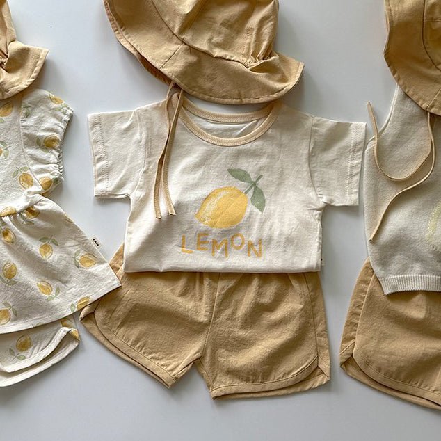 Baby/Toddler Aosta SS26 Lemon Peach Graphic Short Sleeve Top (3m - 5y) - 2 Colors - AT NOON STORE