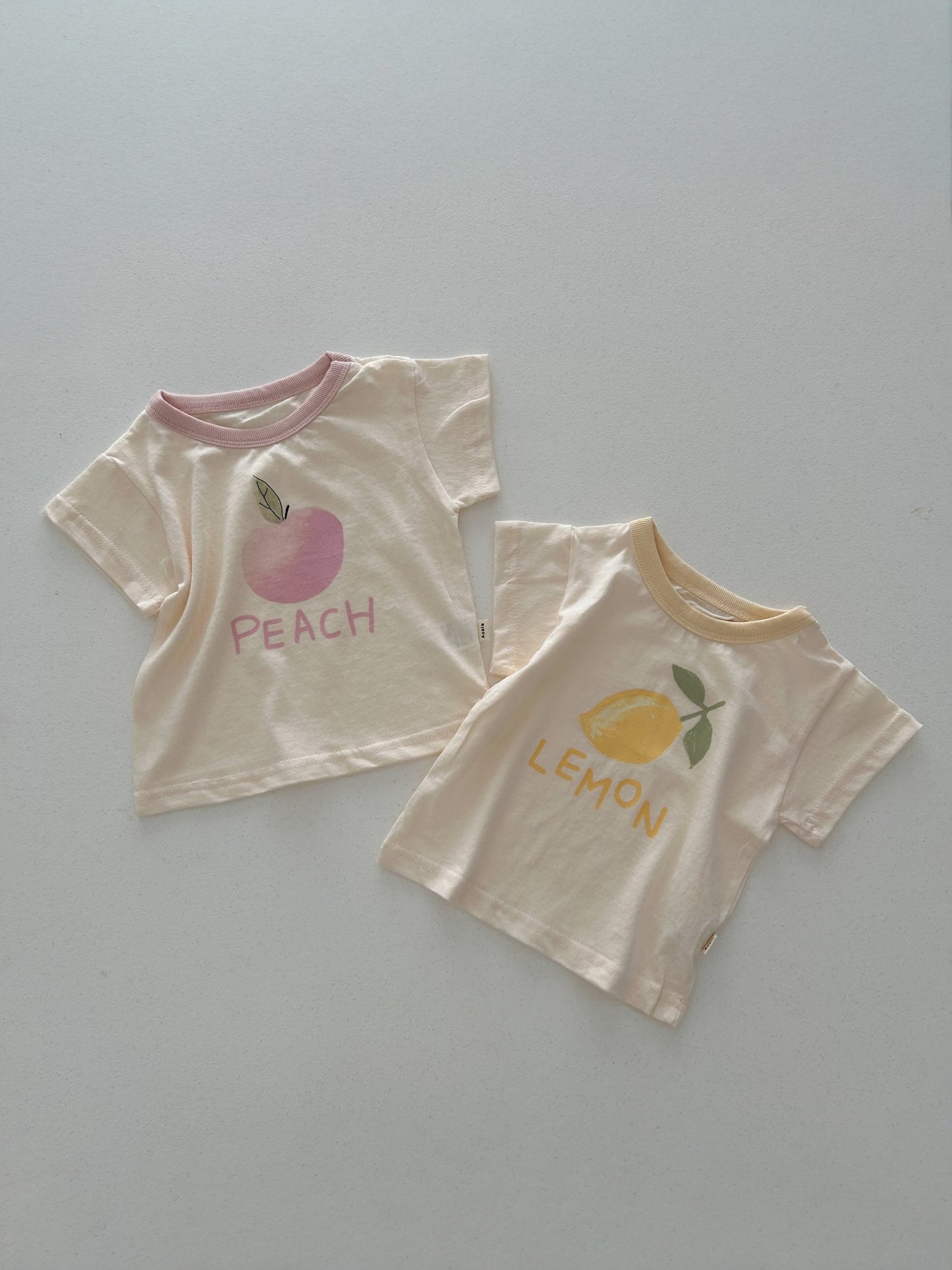 Baby/Toddler Aosta SS26 Lemon Peach Graphic Short Sleeve Top (3m - 5y) - 2 Colors - AT NOON STORE
