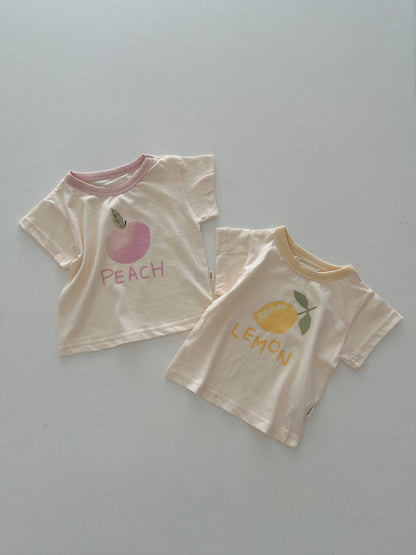 Baby/Toddler Aosta SS26 Lemon Peach Graphic Short Sleeve Top (3m - 5y) - 2 Colors - AT NOON STORE