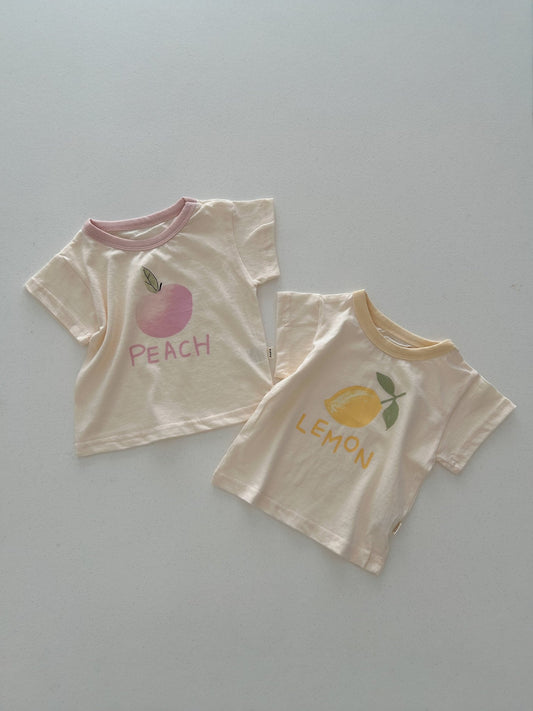 Baby/Toddler Aosta SS26 Lemon Peach Graphic Short Sleeve Top (3m - 5y) - 2 Colors - AT NOON STORE
