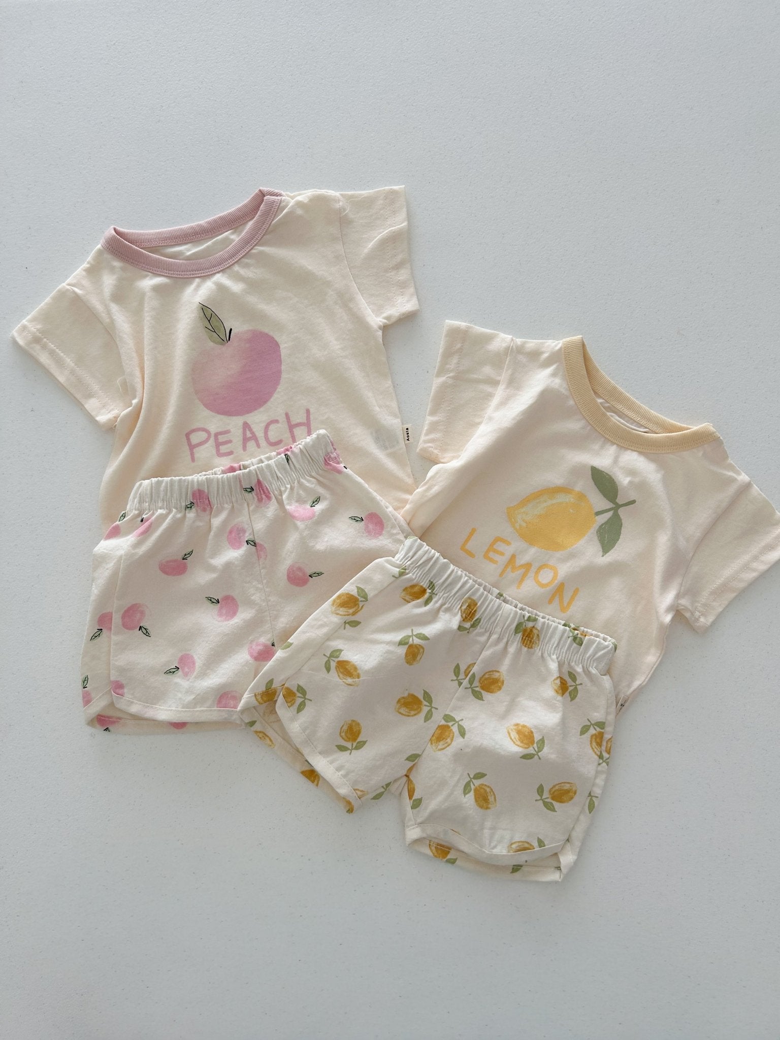 Baby/Toddler Aosta SS26 Lemon Peach Graphic Short Sleeve Top (3m - 5y) - 2 Colors - AT NOON STORE