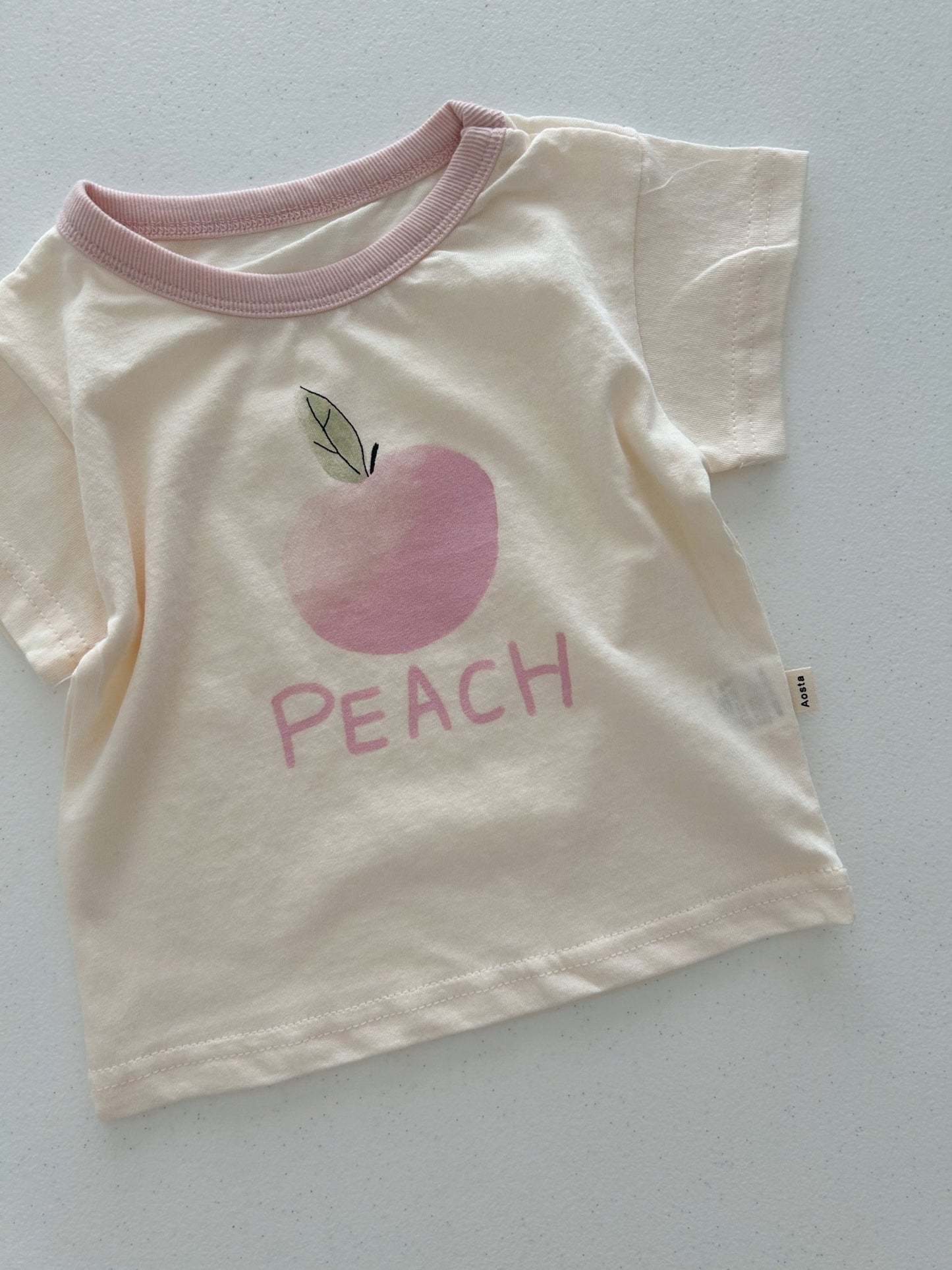 Baby/Toddler Aosta SS26 Lemon Peach Graphic Short Sleeve Top (3m - 5y) - 2 Colors - AT NOON STORE