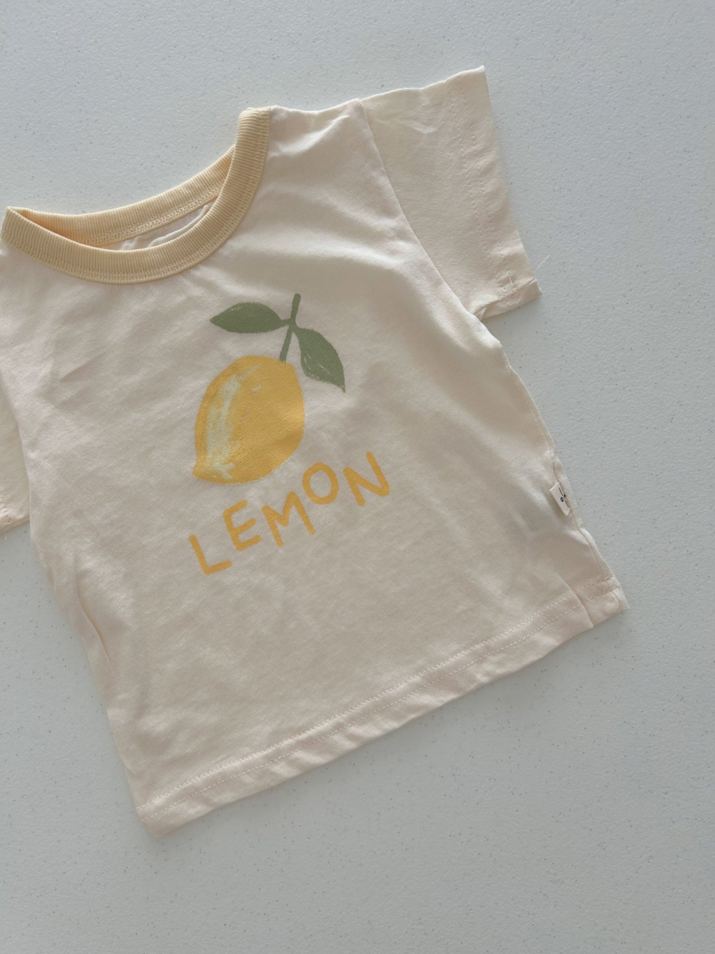 Baby/Toddler Aosta SS26 Lemon Peach Graphic Short Sleeve Top (3m - 5y) - 2 Colors - AT NOON STORE