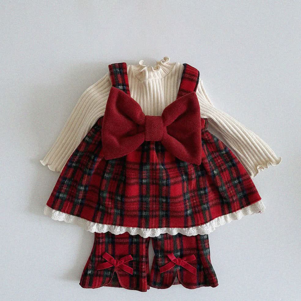 Baby/Toddler Aosta W24 Big Bow Fleece Cami Top (3m - 5y) - 3 Colors kids outfit