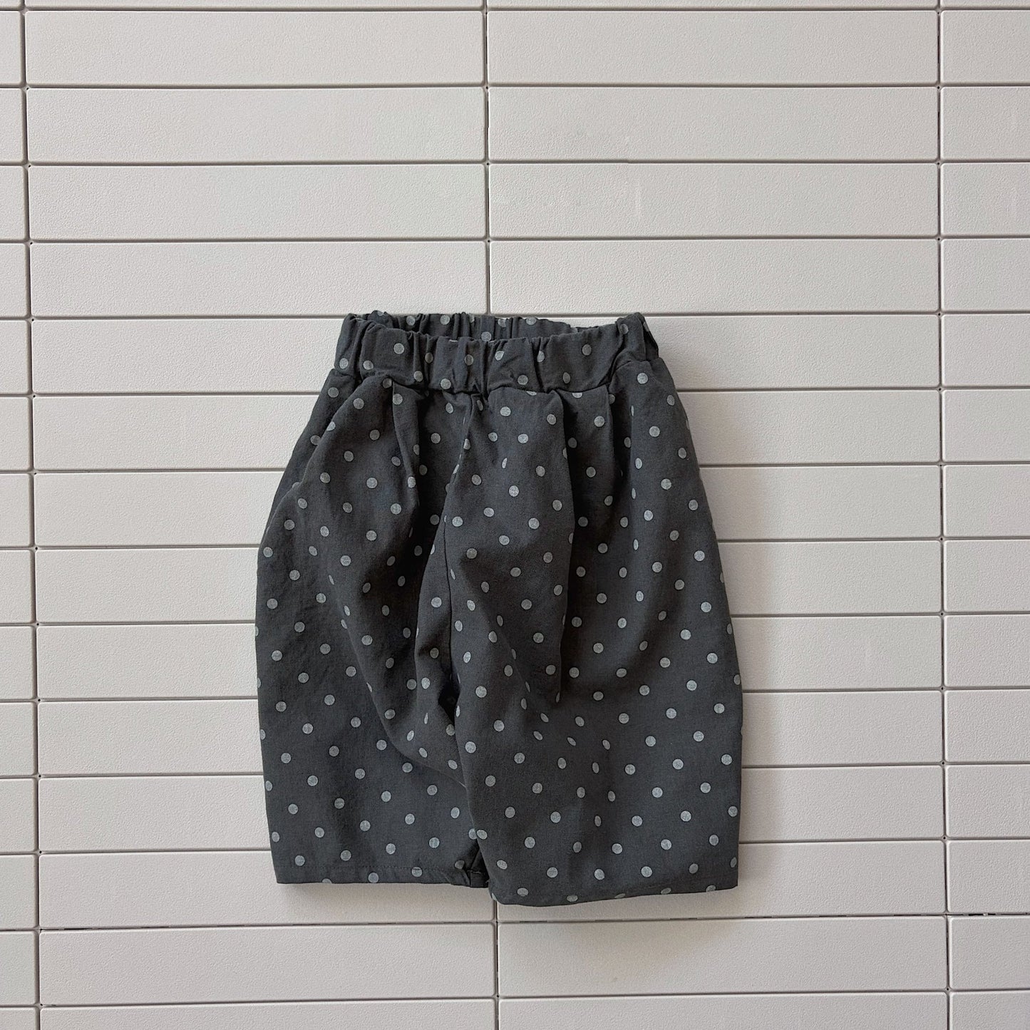Baby/Toddler Bella Cropped Baggy Pants (6m - 6y) - Dot Charcoal kids outfit