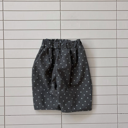 Baby/Toddler Bella Cropped Baggy Pants (6m - 6y) - Dot Charcoal kids outfit