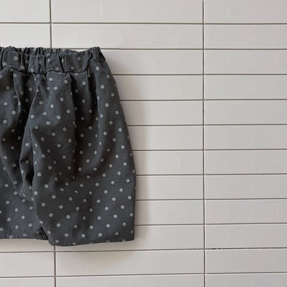 Baby/Toddler Bella Cropped Baggy Pants (6m - 6y) - Dot Charcoal kids outfit