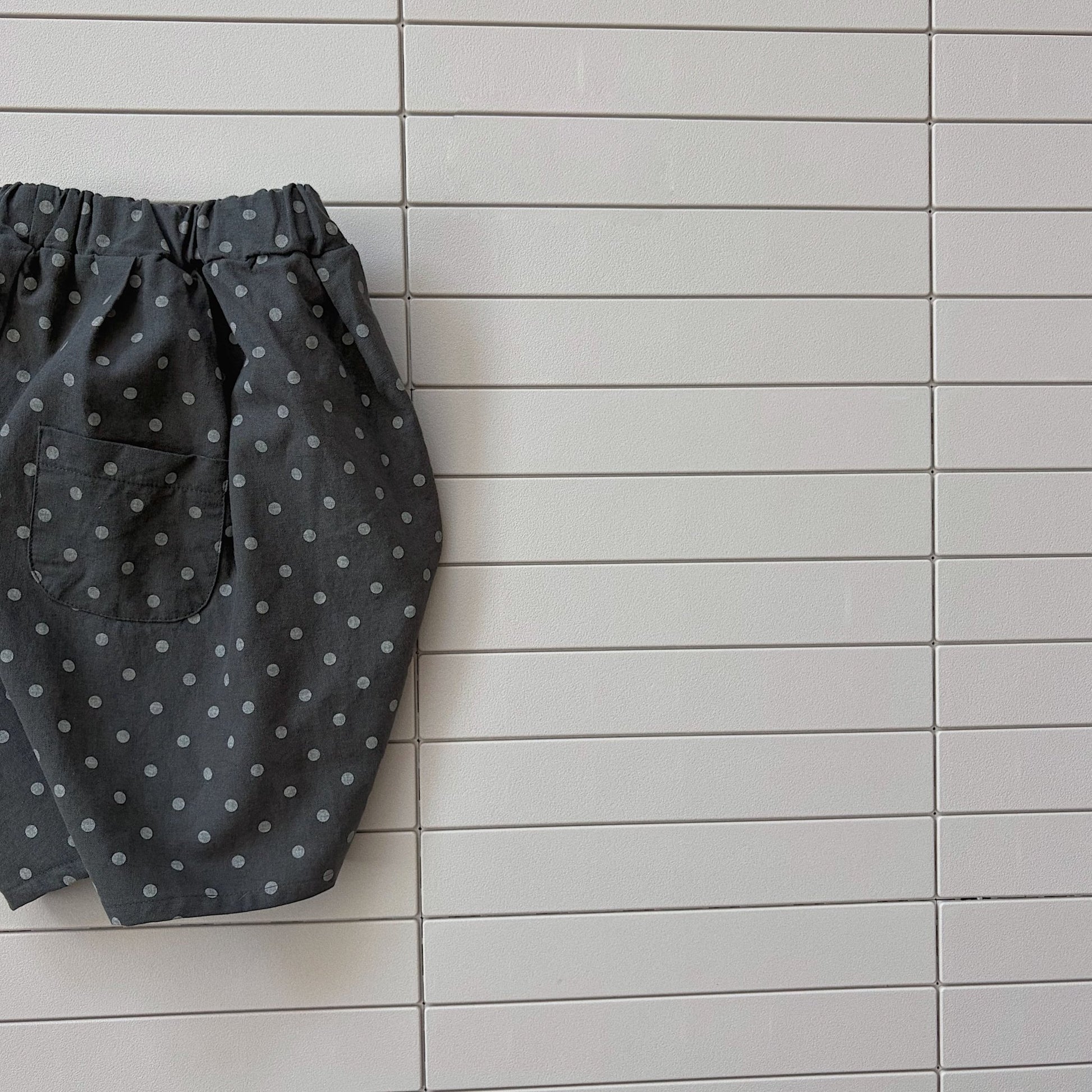 Baby/Toddler Bella Cropped Baggy Pants (6m - 6y) - Dot Charcoal kids outfit
