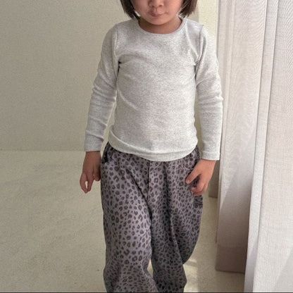 Baby/Toddler Bella F26 Basic Ribbed Long Sleeve Top (1-6y) - Heather Gray kids outfit