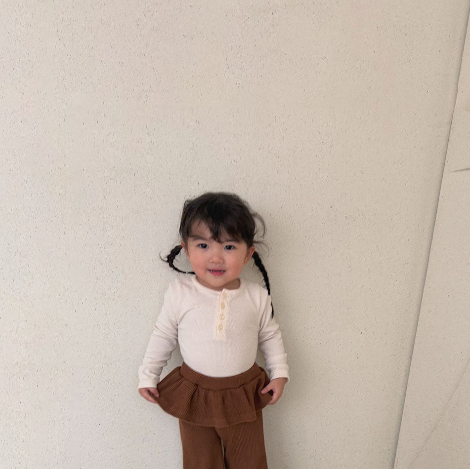 Baby/Toddler Bella F26 Button Front Ribbed Long Sleeve Top (1-6y) - 3 Colors kids outfit