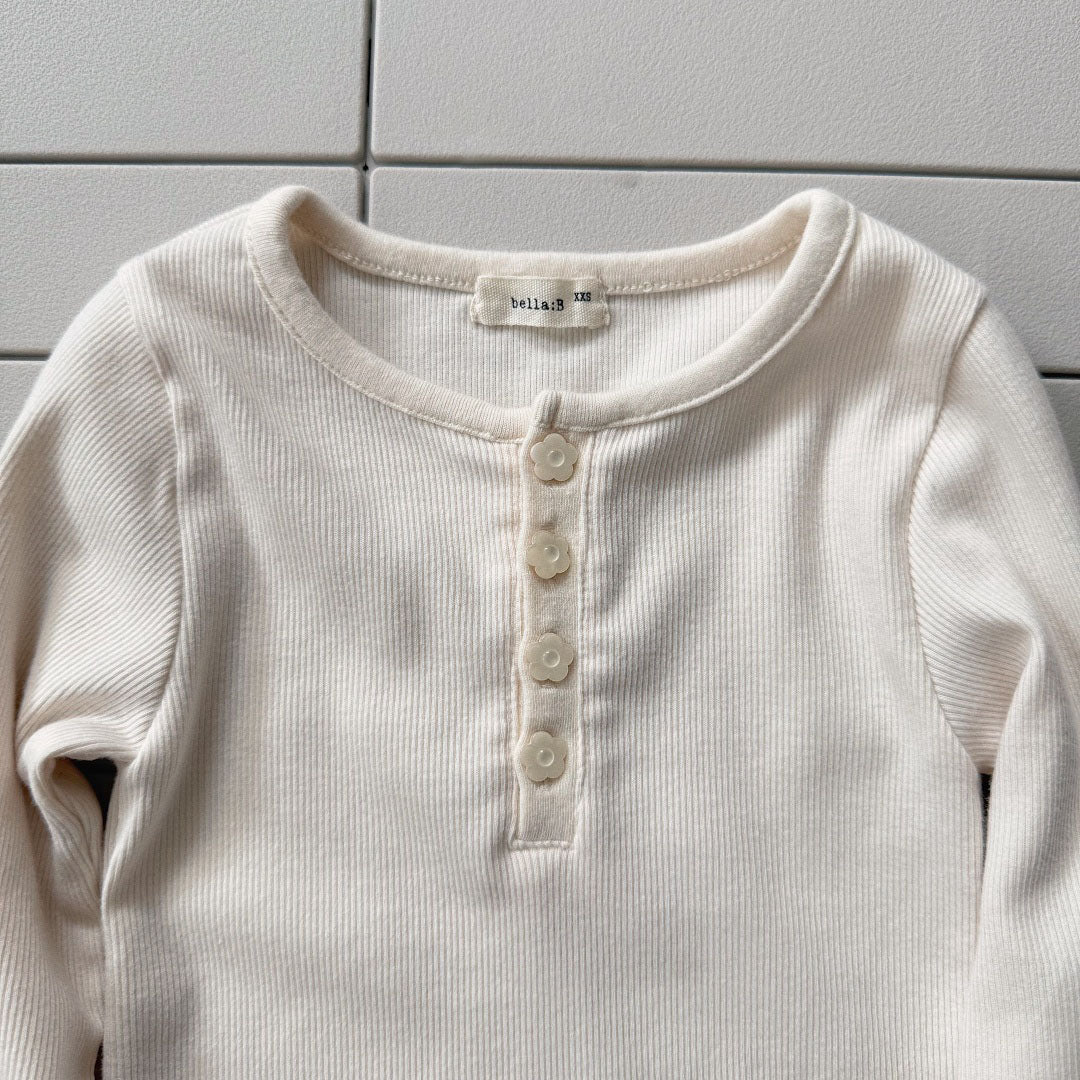 Baby/Toddler Bella F26 Button Front Ribbed Long Sleeve Top (1-6y) - 3 Colors kids outfit