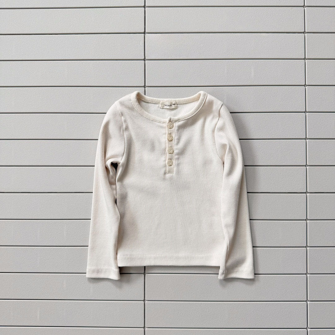 Baby/Toddler Bella F26 Button Front Ribbed Long Sleeve Top (1-6y) - 3 Colors kids outfit