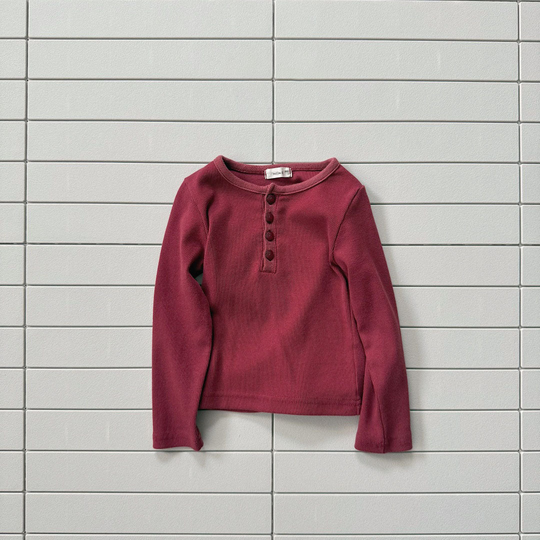 Baby/Toddler Bella F26 Button Front Ribbed Long Sleeve Top (1-6y) - 3 Colors kids outfit