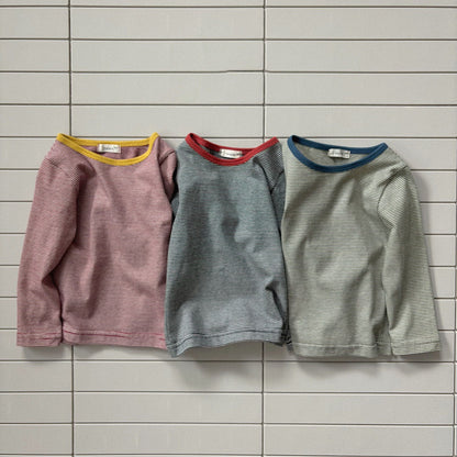 Baby/Toddler Bella F26 Contrast Trim Stripe Long Sleeve Top (1-6y) - 3 Colors kids outfit