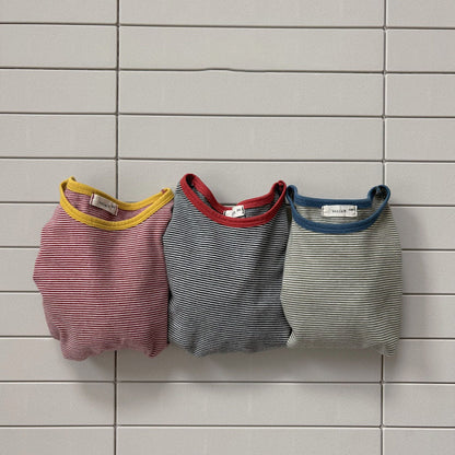 Baby/Toddler Bella F26 Contrast Trim Stripe Long Sleeve Top (1-6y) - 3 Colors kids outfit