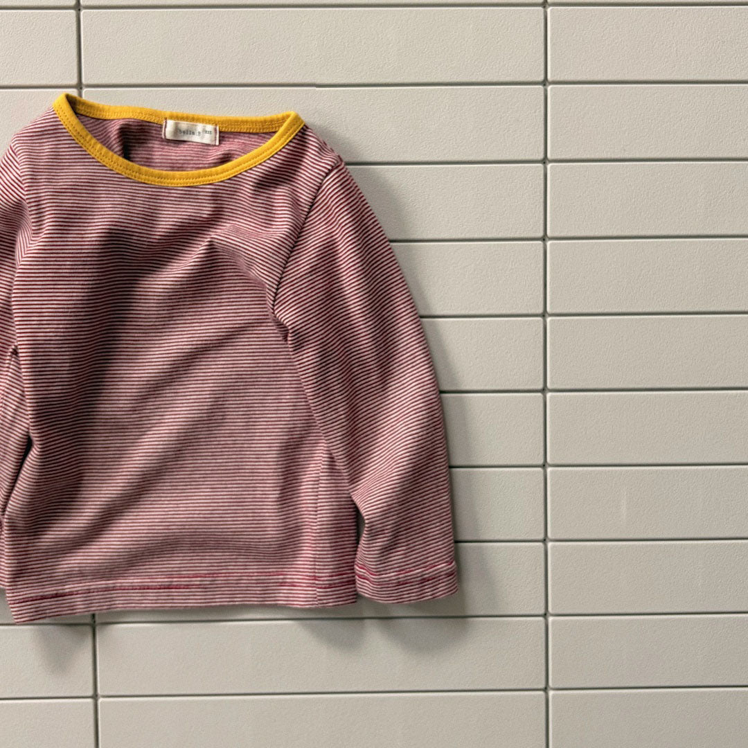 Baby/Toddler Bella F26 Contrast Trim Stripe Long Sleeve Top (1-6y) - 3 Colors kids outfit