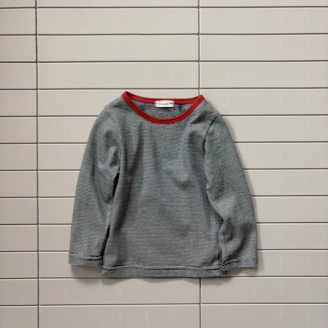 Baby/Toddler Bella F26 Contrast Trim Stripe Long Sleeve Top (1-6y) - 3 Colors kids outfit