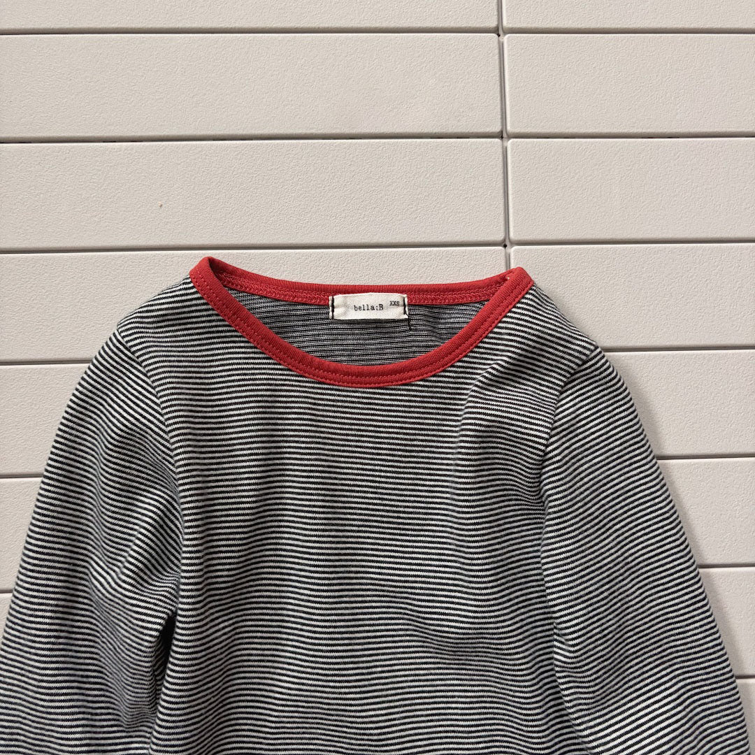 Baby/Toddler Bella F26 Contrast Trim Stripe Long Sleeve Top (1-6y) - 3 Colors kids outfit