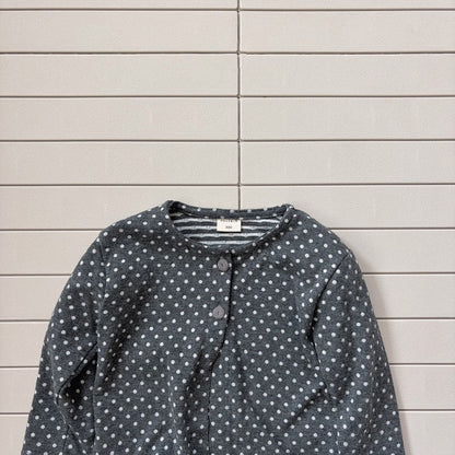 Baby/Toddler Bella F26 Polka Dot Cardigan (1-6y) - Charcoal kids outfit