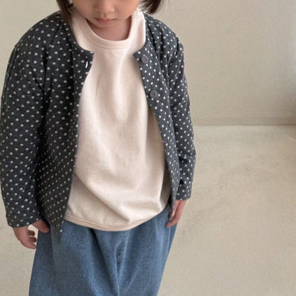 Baby/Toddler Bella F26 Polka Dot Cardigan (1-6y) - Charcoal kids outfit