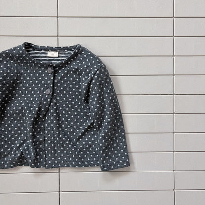 Baby/Toddler Bella F26 Polka Dot Cardigan (1-6y) - Charcoal kids outfit