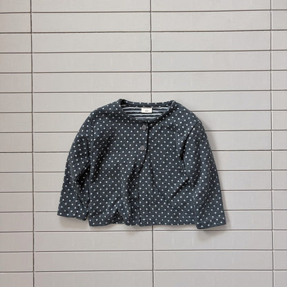 Baby/Toddler Bella F26 Polka Dot Cardigan (1-6y) - Charcoal kids outfit