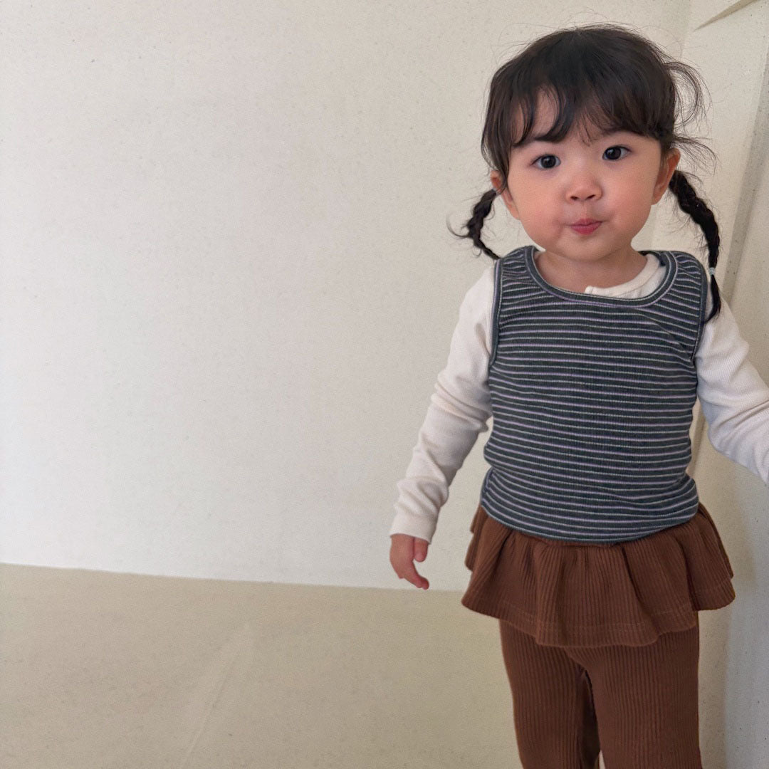 Baby/Toddler Bella F26 Ruffle Skirt Flare Pants (1-6y) - 3 Colors kids outfit