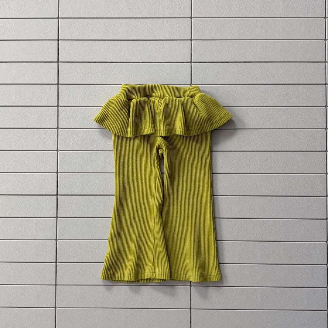 Baby/Toddler Bella F26 Ruffle Skirt Flare Pants (1-6y) - Olive kids outfit