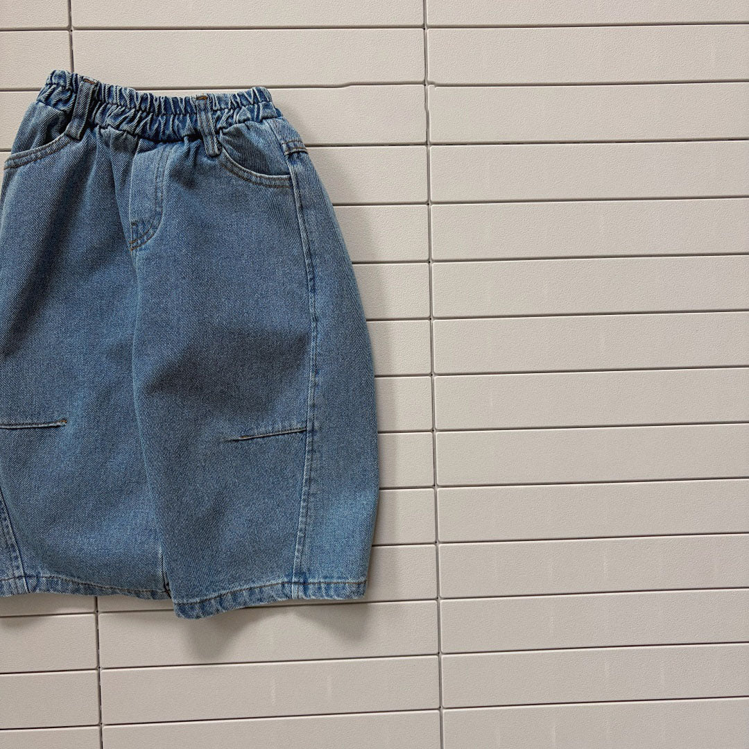 Baby/Toddler Bella F26 Stitch Detail Denim Pants (1-6y) - Blue kids outfit
