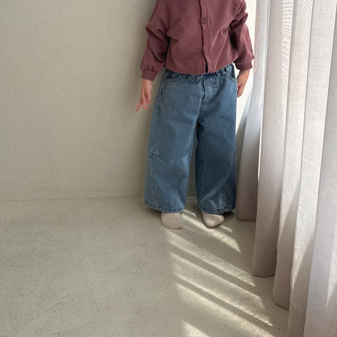 Baby/Toddler Bella F26 Stitch Detail Denim Pants (1-6y) - Blue kids outfit