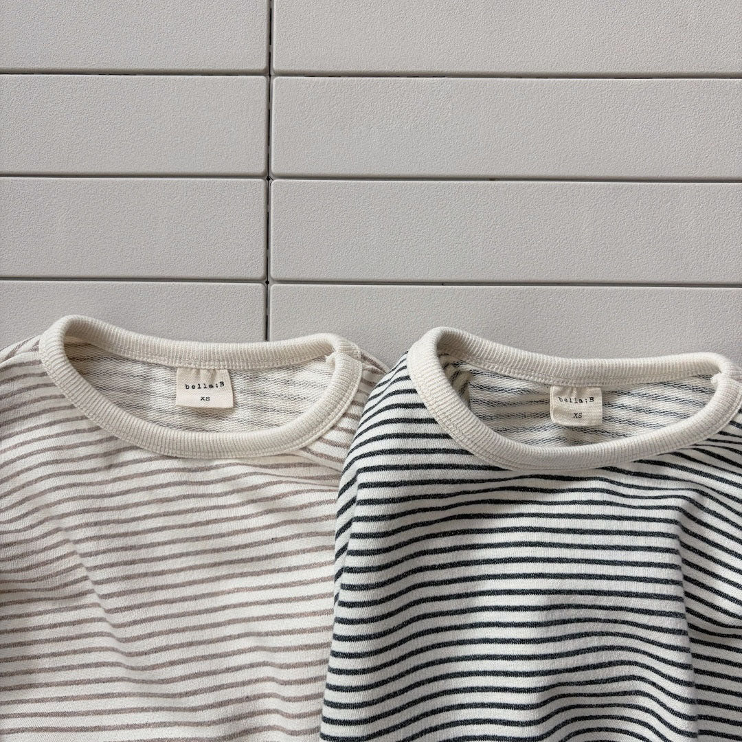 Baby/Toddler Bella F26 Stripe Curved Hem Long Sleeve Top (1-6y) - 2 Colors kids outfit