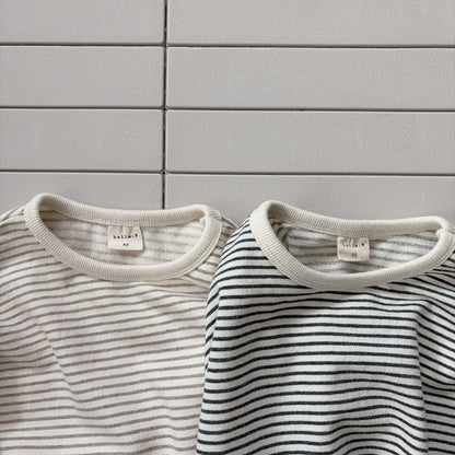 Baby/Toddler Bella F26 Stripe Curved Hem Long Sleeve Top (1-6y) - 2 Colors kids outfit
