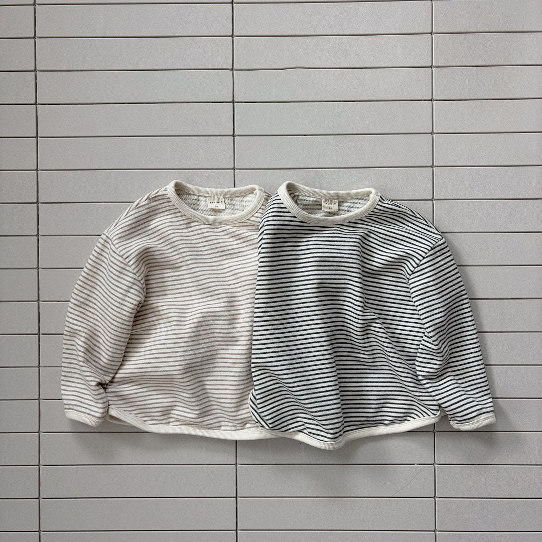 Baby/Toddler Bella F26 Stripe Curved Hem Long Sleeve Top (1-6y) - 2 Colors kids outfit
