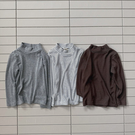 Baby/Toddler Bella F26 Stripe Mock Neck Long Sleeve Top (1-6y) - 3 Colors kids outfit