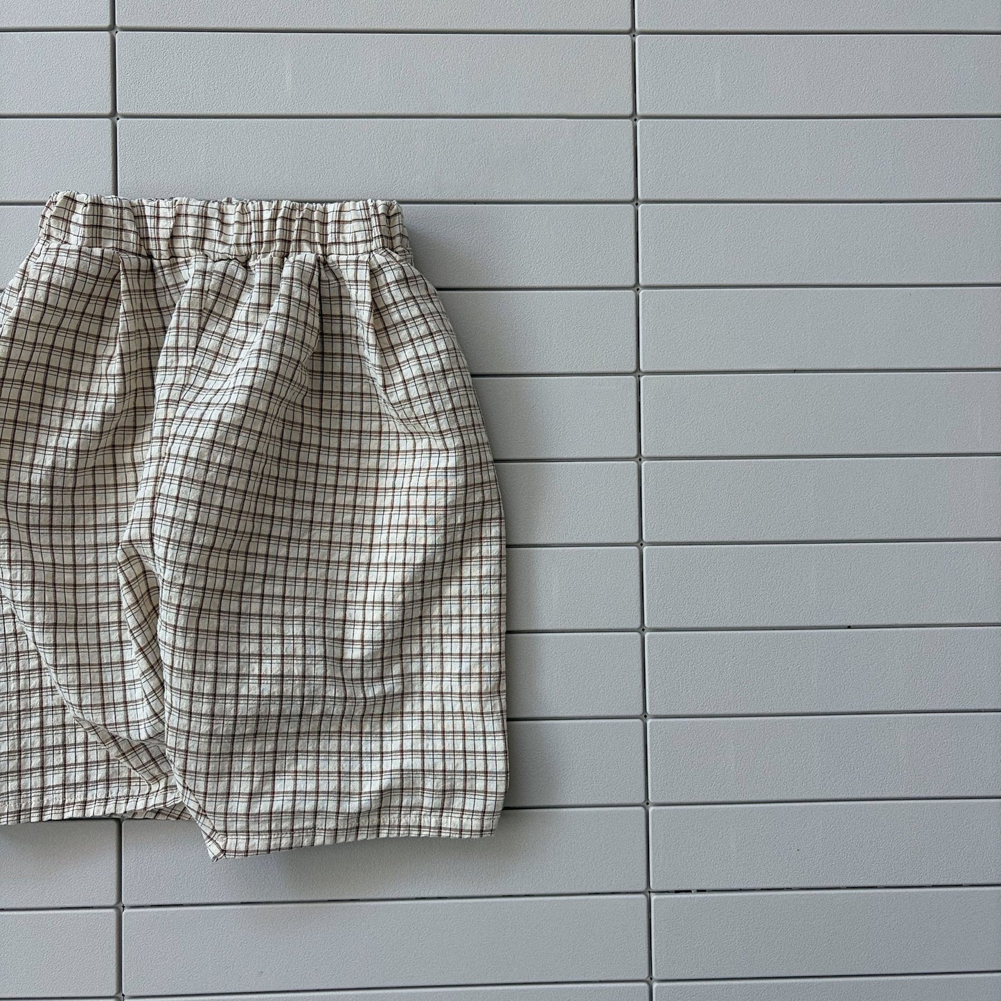 Baby/Toddler Bella SS26 7/8 Length Denim Baggy Pants (6m - 6y) - Plaid - AT NOON STORE