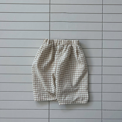 Baby/Toddler Bella SS26 7/8 Length Denim Baggy Pants (6m - 6y) - Plaid - AT NOON STORE