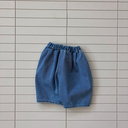 Baby/Toddler Bella SS26 Cropped Denim Baggy Pants (6m - 6y) - Blue - AT NOON STORE
