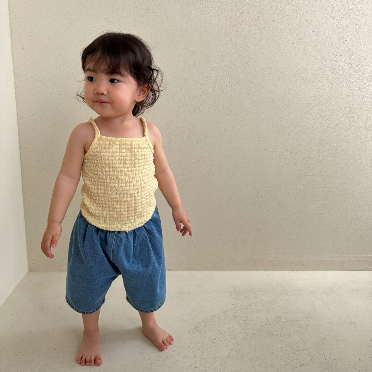 Baby/Toddler Bella SS26 Cropped Denim Baggy Pants (6m - 6y) - Blue - AT NOON STORE