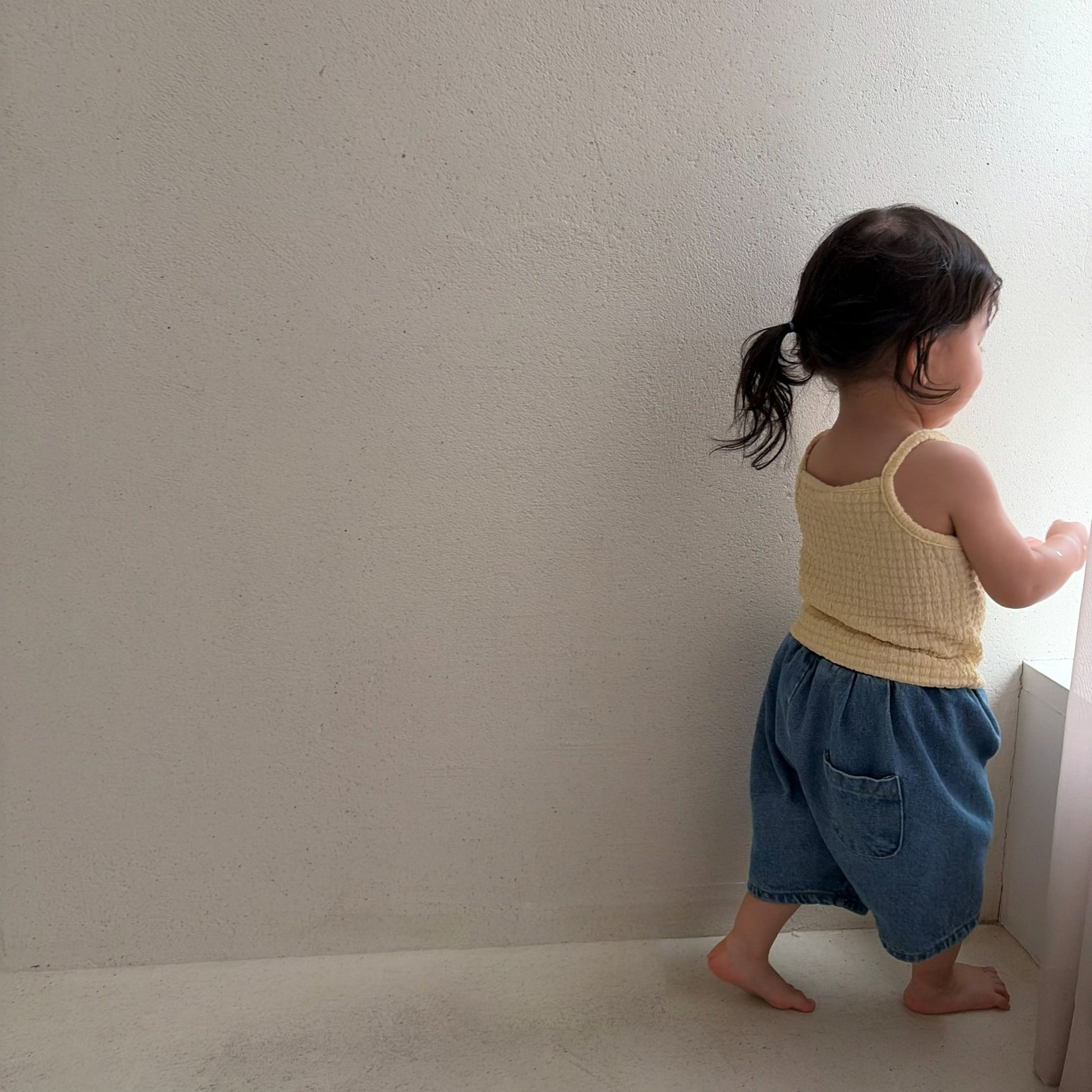 Baby/Toddler Bella SS26 Cropped Denim Baggy Pants (6m - 6y) - Blue - AT NOON STORE
