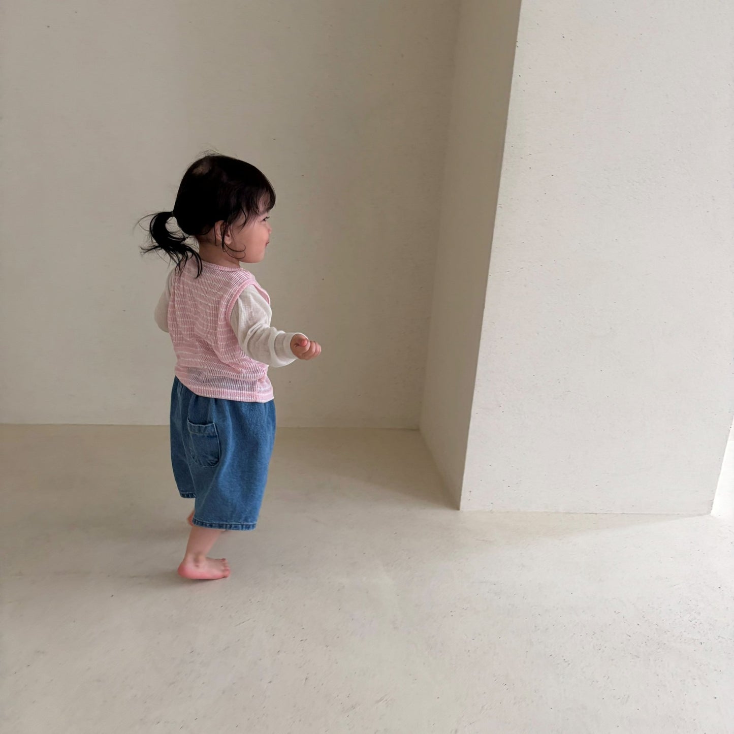 Baby/Toddler Bella SS26 Cropped Denim Baggy Pants (6m - 6y) - Blue - AT NOON STORE