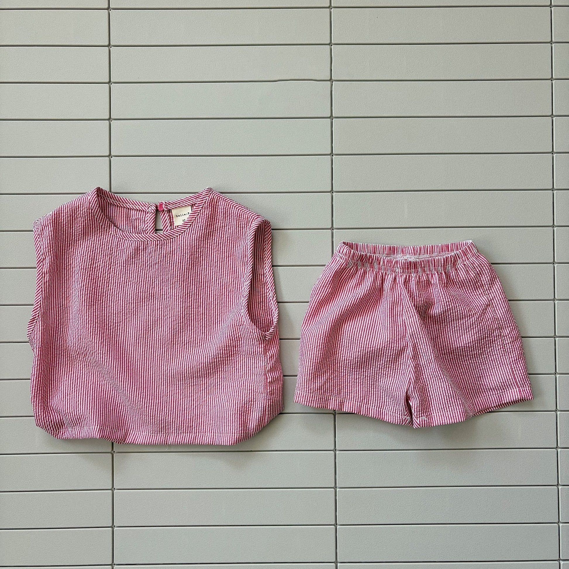 Baby/Toddler Bella SS26 Summer Stripe Sleeveless Top and Shorts Set (6m - 6y) - 2 Colors - AT NOON STORE