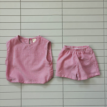 Baby/Toddler Bella SS26 Summer Stripe Sleeveless Top and Shorts Set (6m - 6y) - 2 Colors - AT NOON STORE