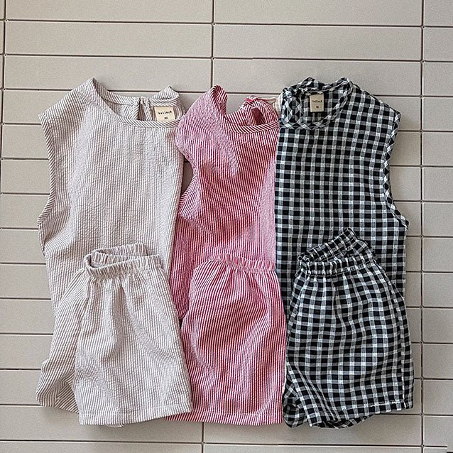 Baby/Toddler Bella SS26 Summer Stripe Sleeveless Top and Shorts Set (6m - 6y) - 2 Colors - AT NOON STORE