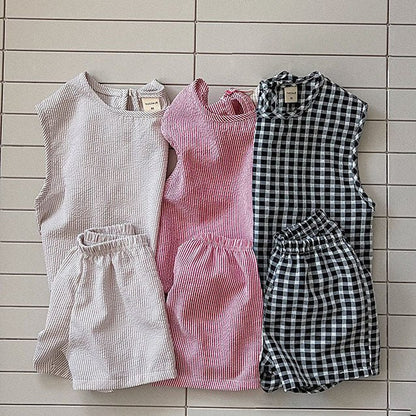 Baby/Toddler Bella SS26 Summer Stripe Sleeveless Top and Shorts Set (6m - 6y) - 2 Colors - AT NOON STORE