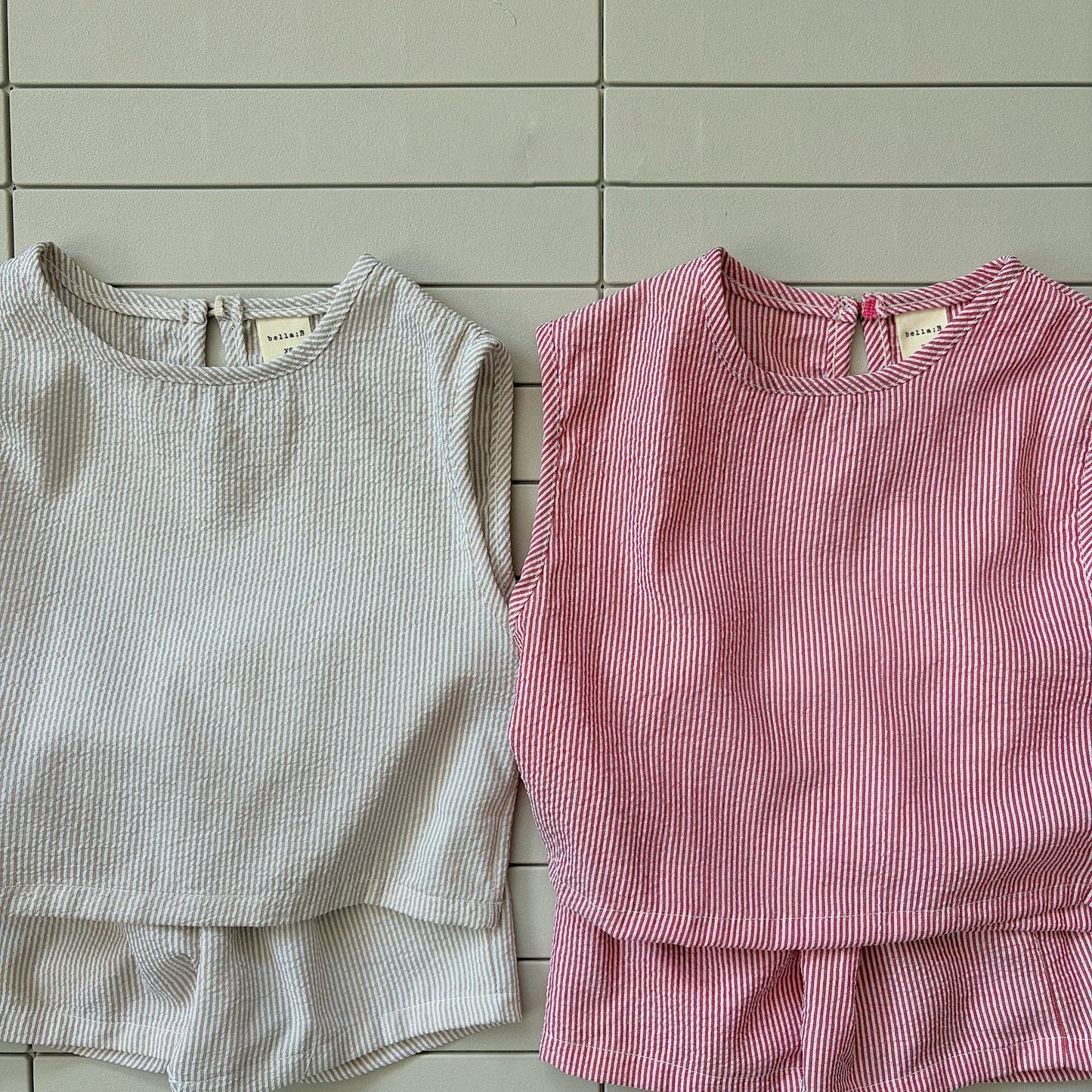 Baby/Toddler Bella SS26 Summer Stripe Sleeveless Top and Shorts Set (6m - 6y) - 2 Colors - AT NOON STORE
