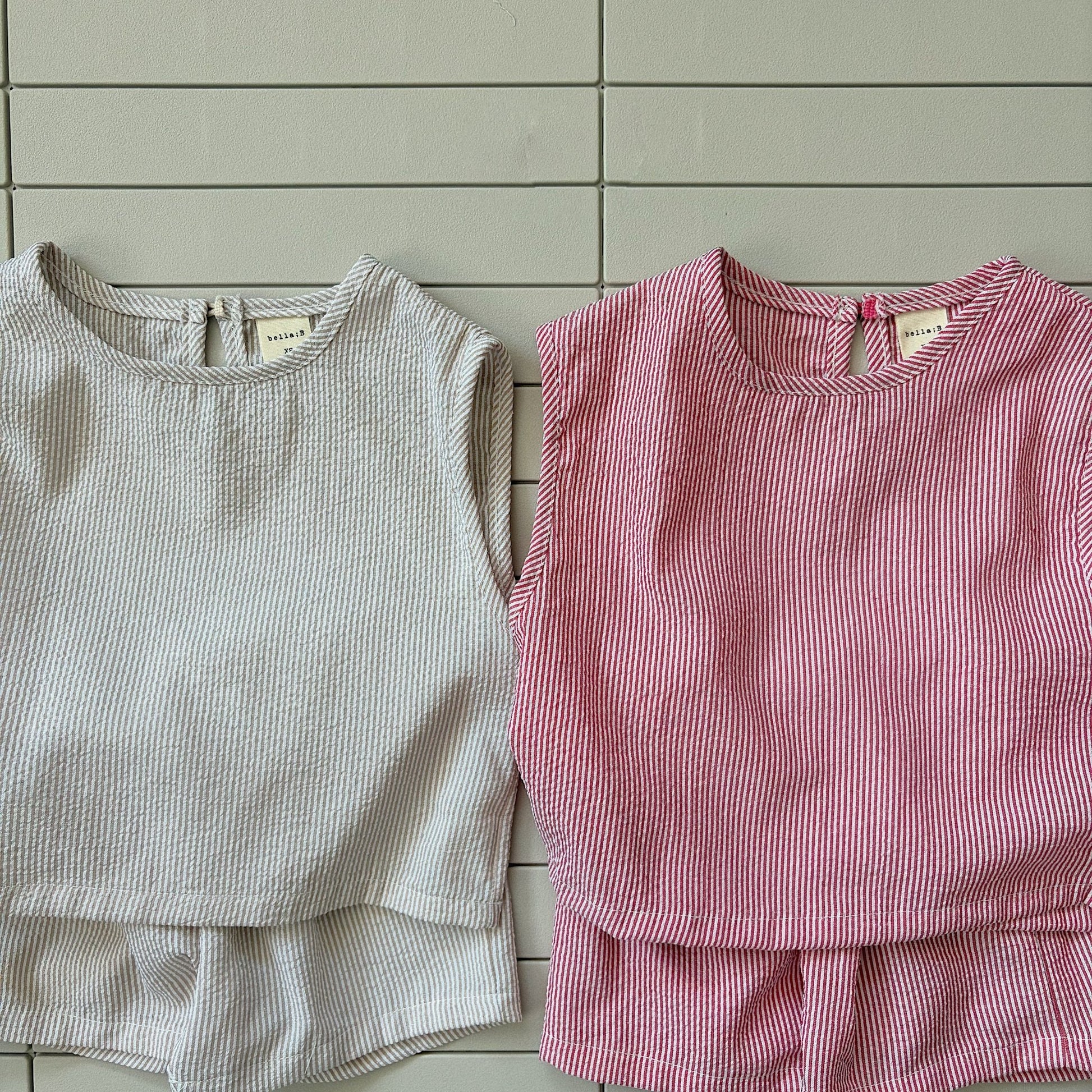 Baby/Toddler Bella SS26 Summer Stripe Sleeveless Top and Shorts Set (6m - 6y) - 2 Colors - AT NOON STORE