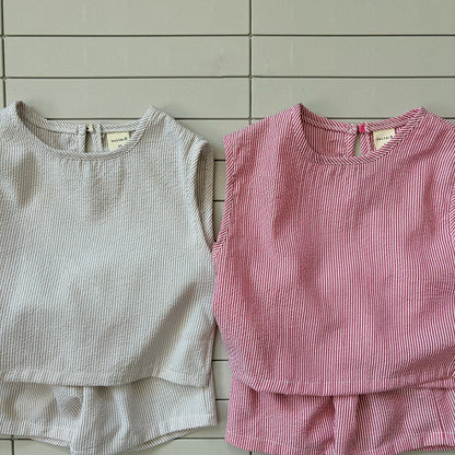 Baby/Toddler Bella SS26 Summer Stripe Sleeveless Top and Shorts Set (6m - 6y) - 2 Colors - AT NOON STORE