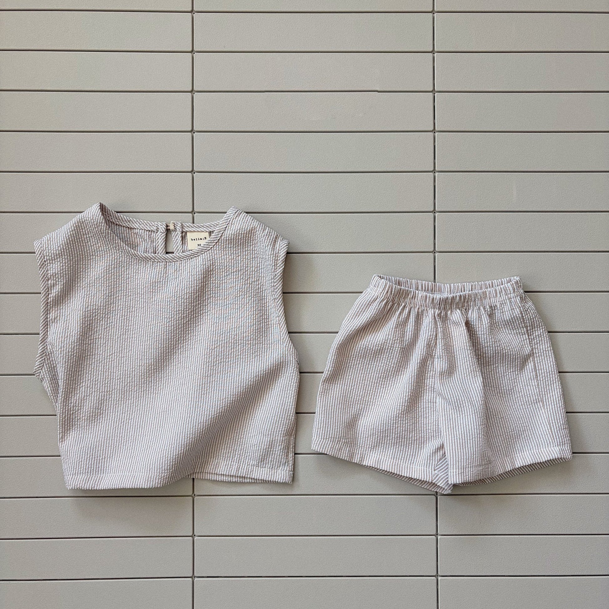 Baby/Toddler Bella SS26 Summer Stripe Sleeveless Top and Shorts Set (6m - 6y) - 2 Colors - AT NOON STORE