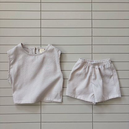 Baby/Toddler Bella SS26 Summer Stripe Sleeveless Top and Shorts Set (6m - 6y) - 2 Colors - AT NOON STORE